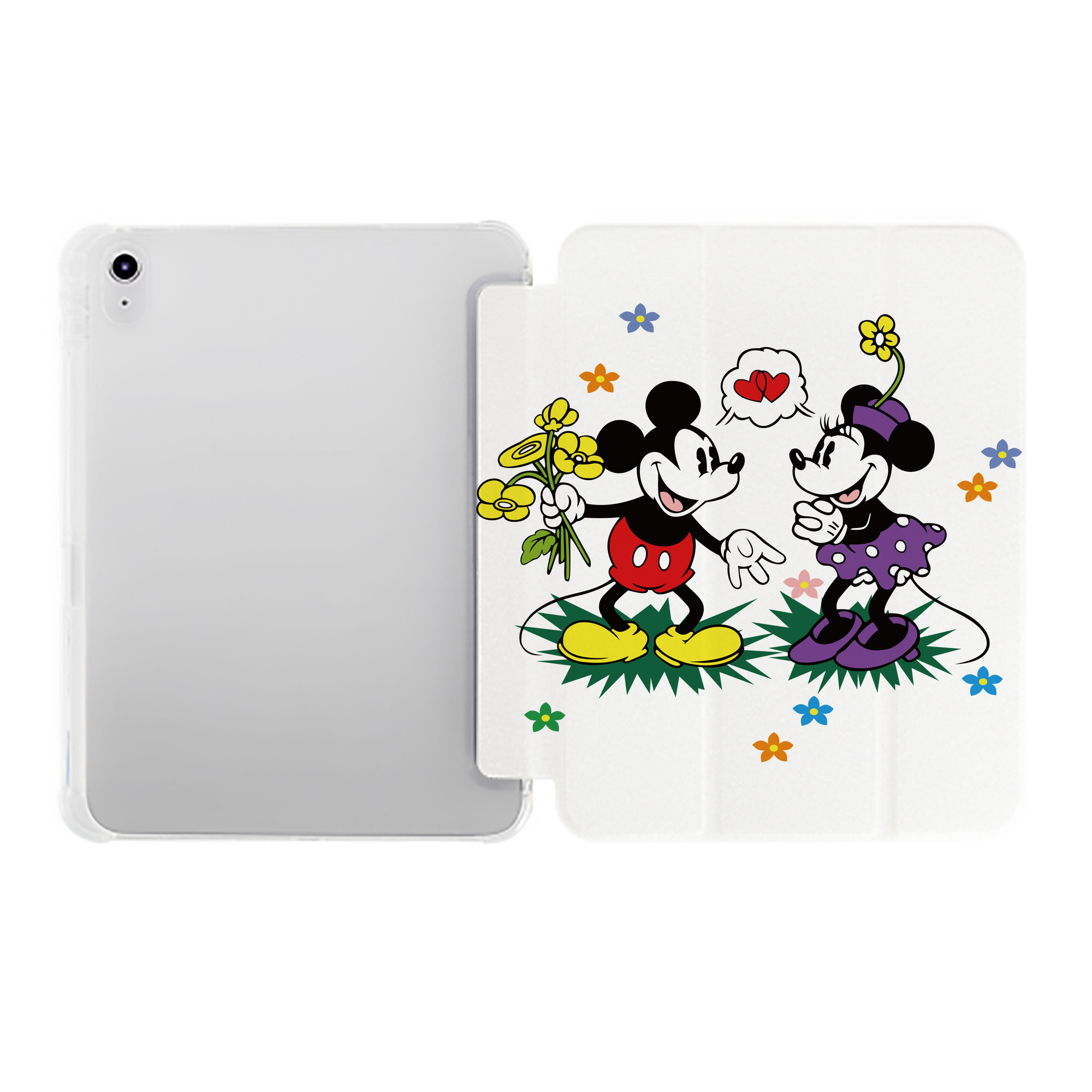 （画像用） ミッキーマウス Mickey Mouse IPad ケース ペン収納付き 三つ折りスタンド PUレザー×シリコン 対応機種9.5/10.5/10.9インチ